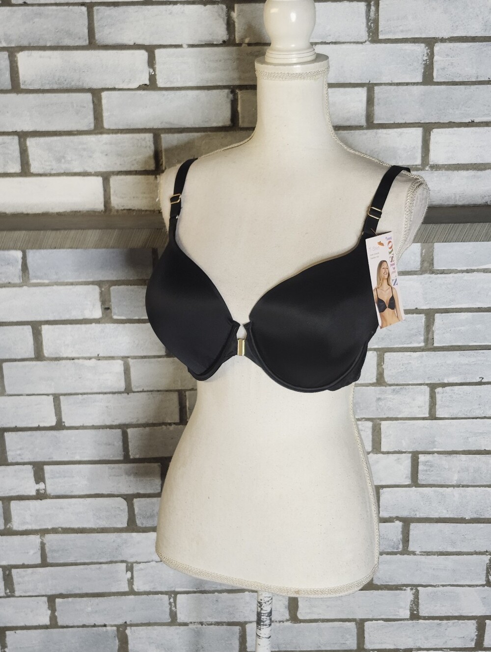 • NWT Joyspun Front Closure Lightly Lined Underwire T-Shirt Bra 38D Black Soot